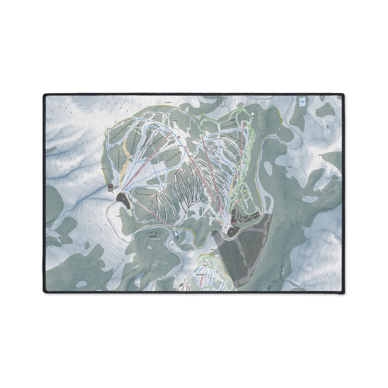 Mt Rose, Nevada Ski Resort Map Heavy Duty Floor Mat