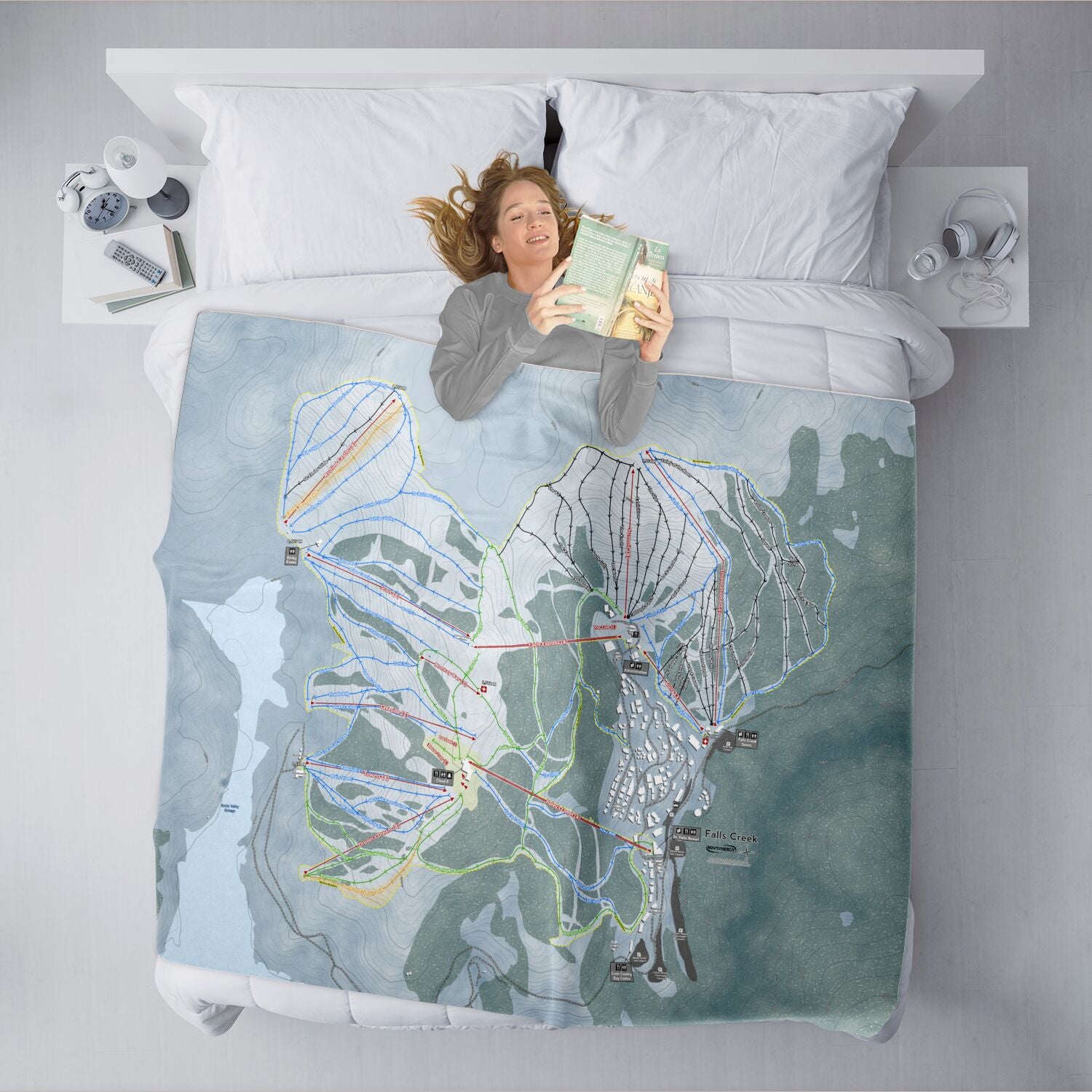 Falls Creek, Australia Ski Resort Map XL Blanket