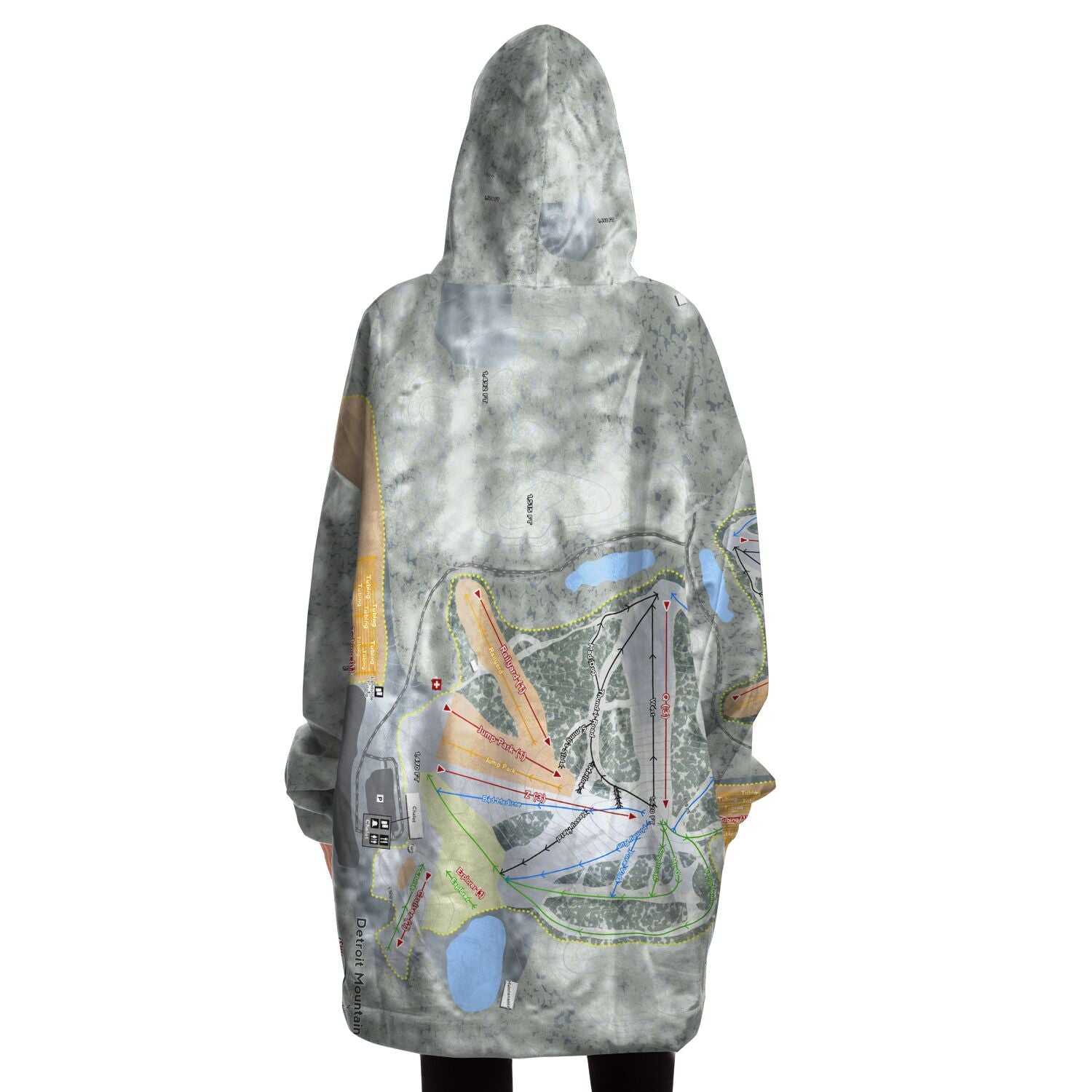 Detroit Mountain, Minnesota Ski Trail Map Snug Hoodie