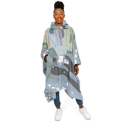 McIntyre, New Hampshire Ski Resort Map Flannel Blanket Poncho