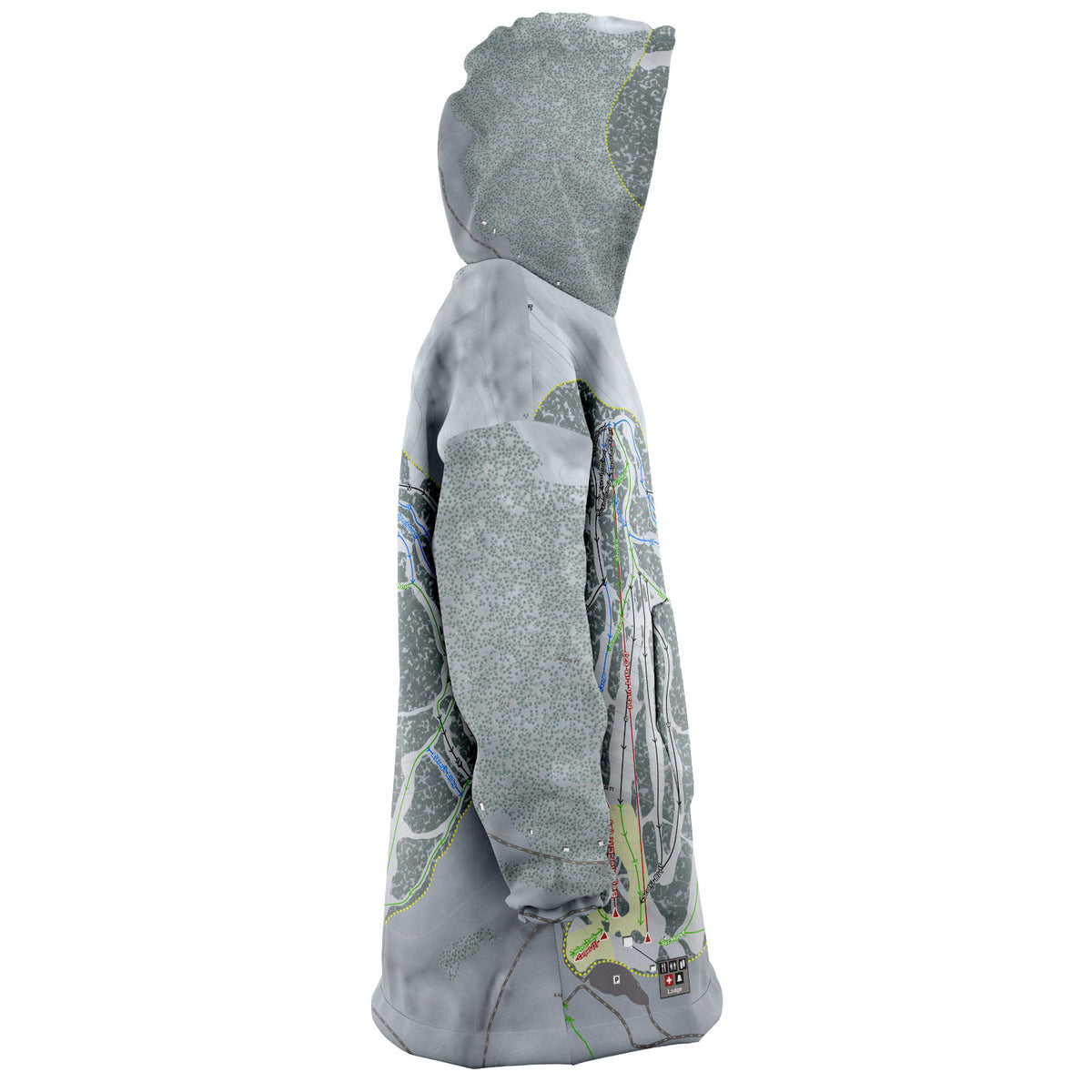 Antelope Butte, Wyoming Ski Trail Map Snug Hoodie