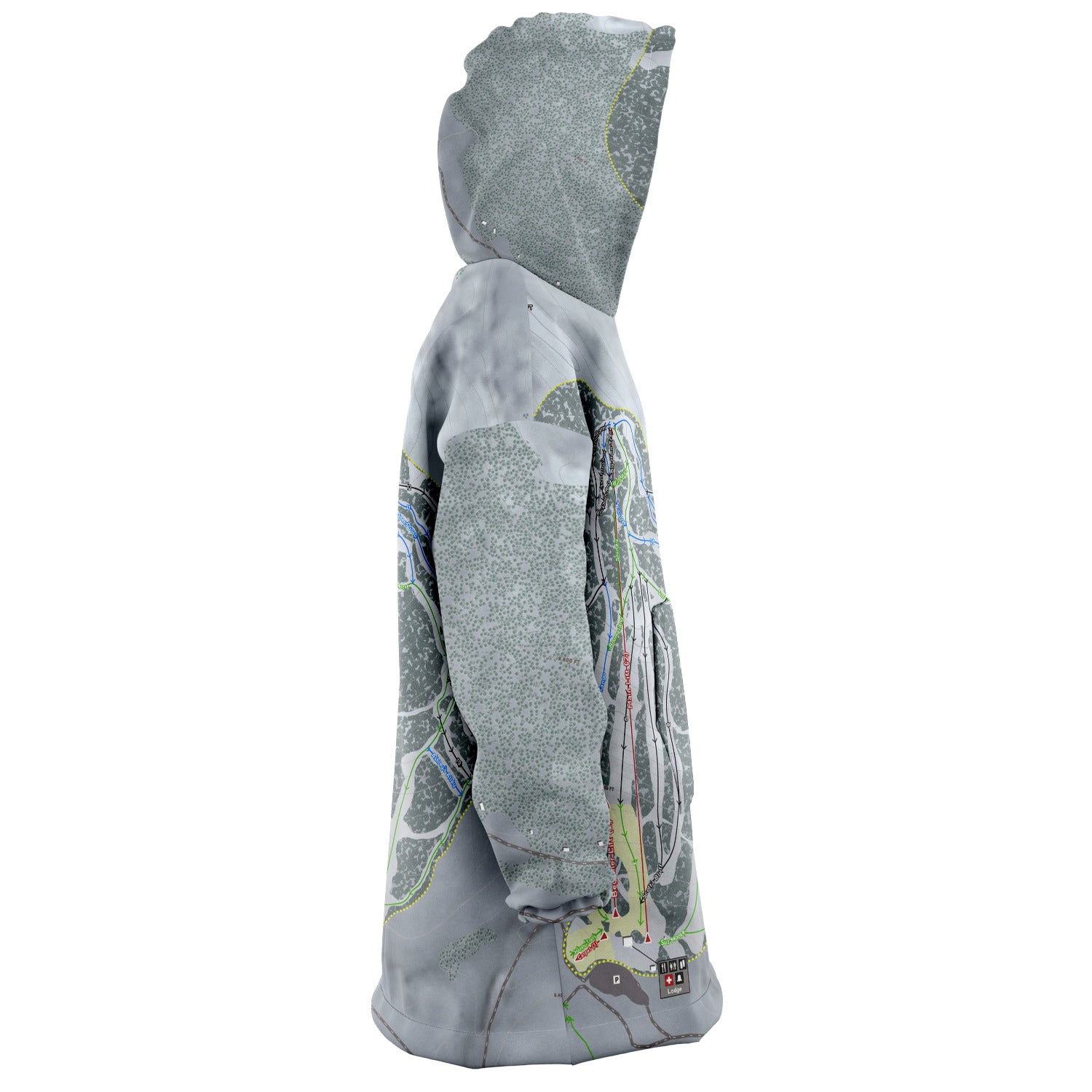Antelope Butte, Wyoming Ski Trail Map Snug Hoodie