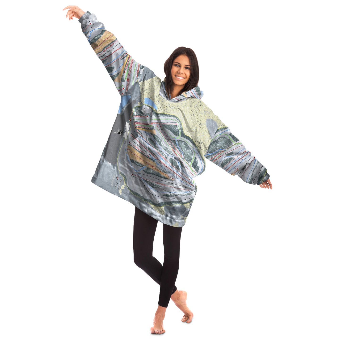 Bittersweet, Michigan Ski Trail Map Snug Hoodie