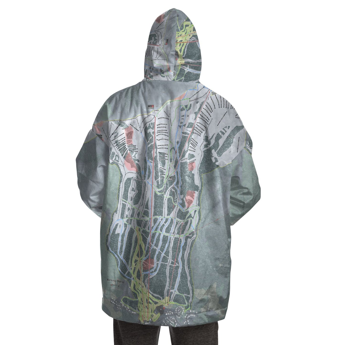 Kicking Horse, British Columbia Ski Trail Map - Snug Hoodie - Powderaddicts