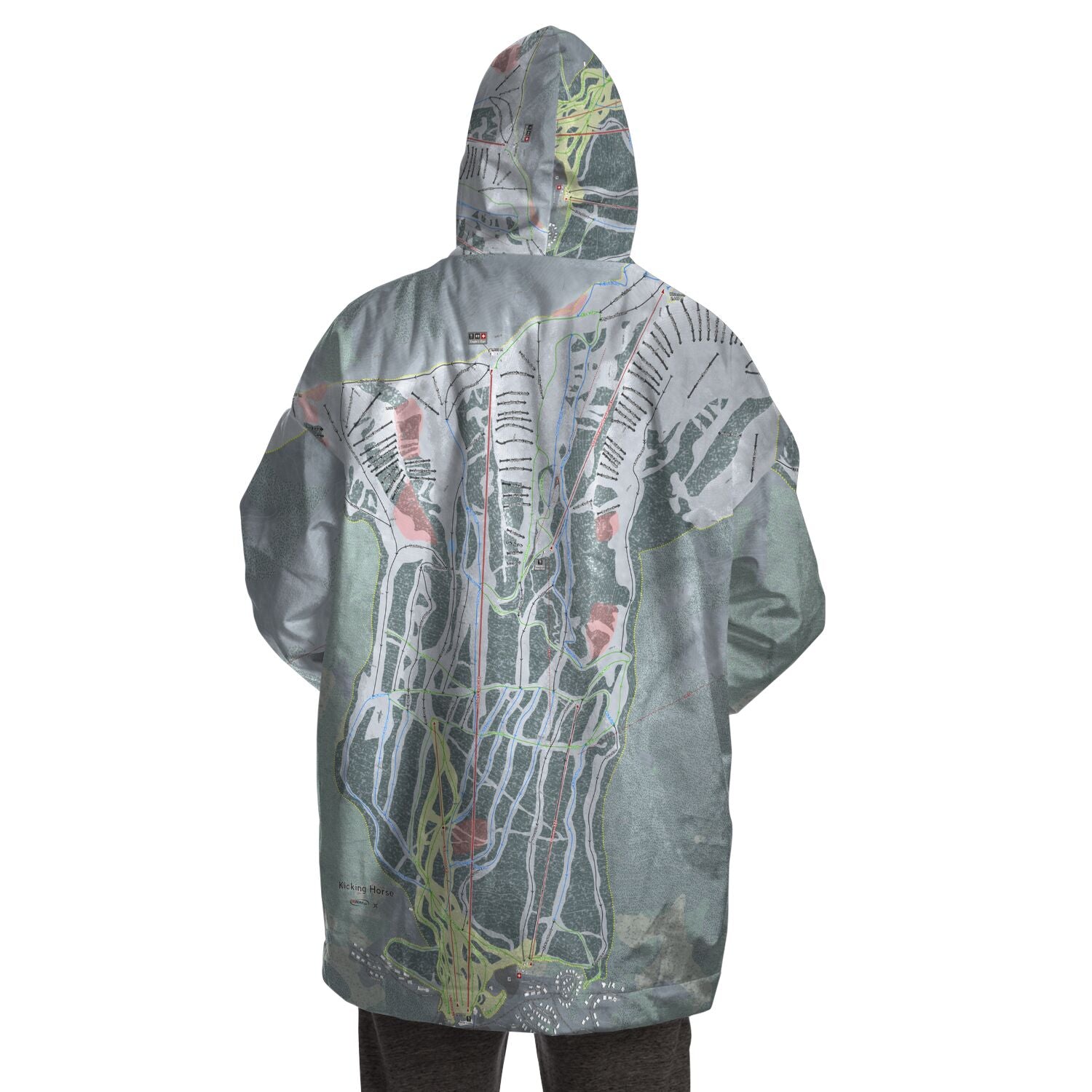 Kicking Horse, British Columbia Ski Trail Map - Snug Hoodie - Powderaddicts