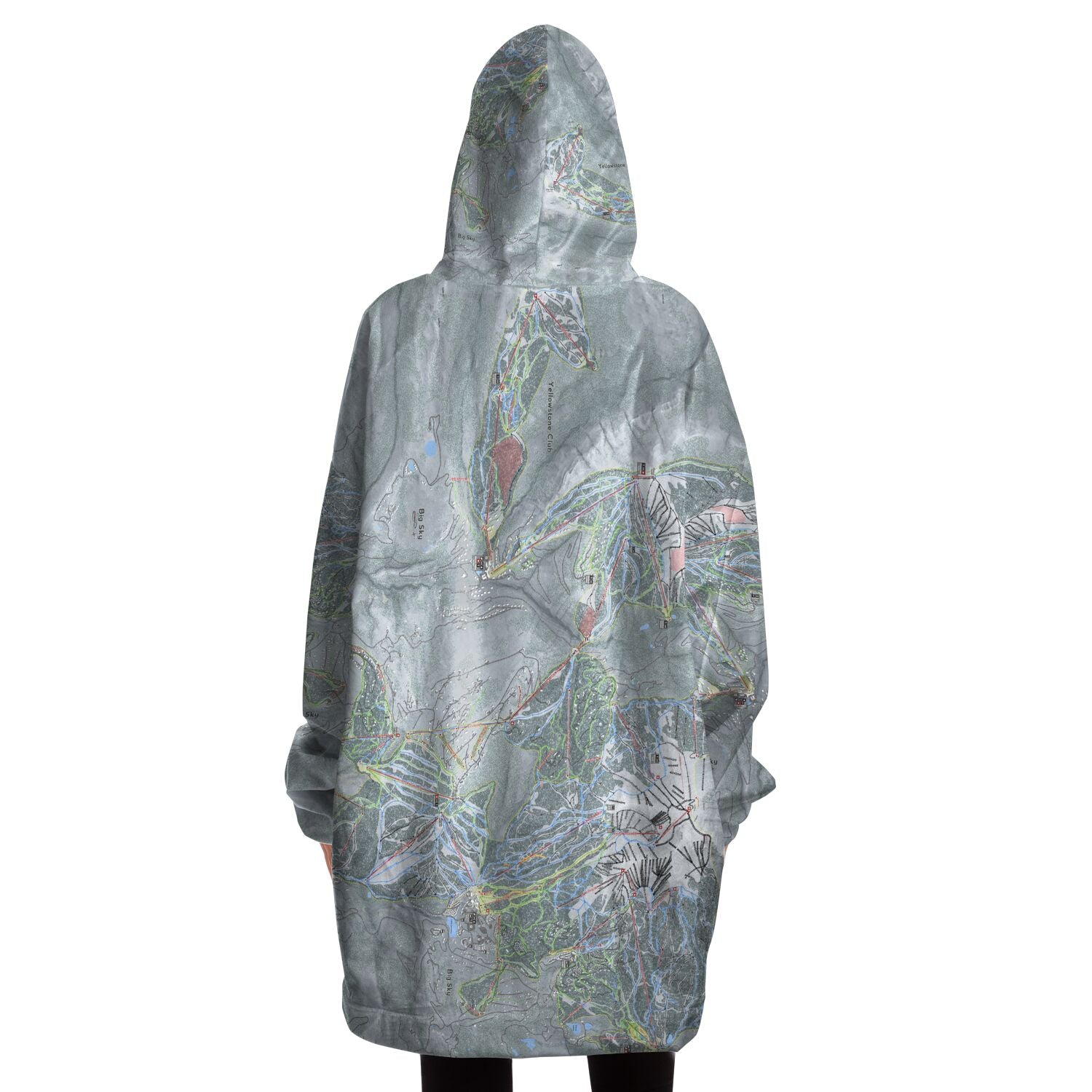 Big Sky Combo, Montana Ski Trail Map Snug Hoodie