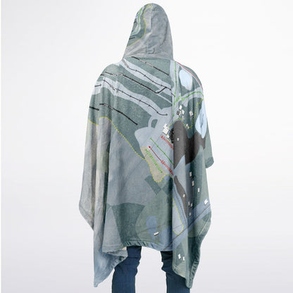 Royal Mountain, New York Ski Resort Map Flannel Blanket Poncho