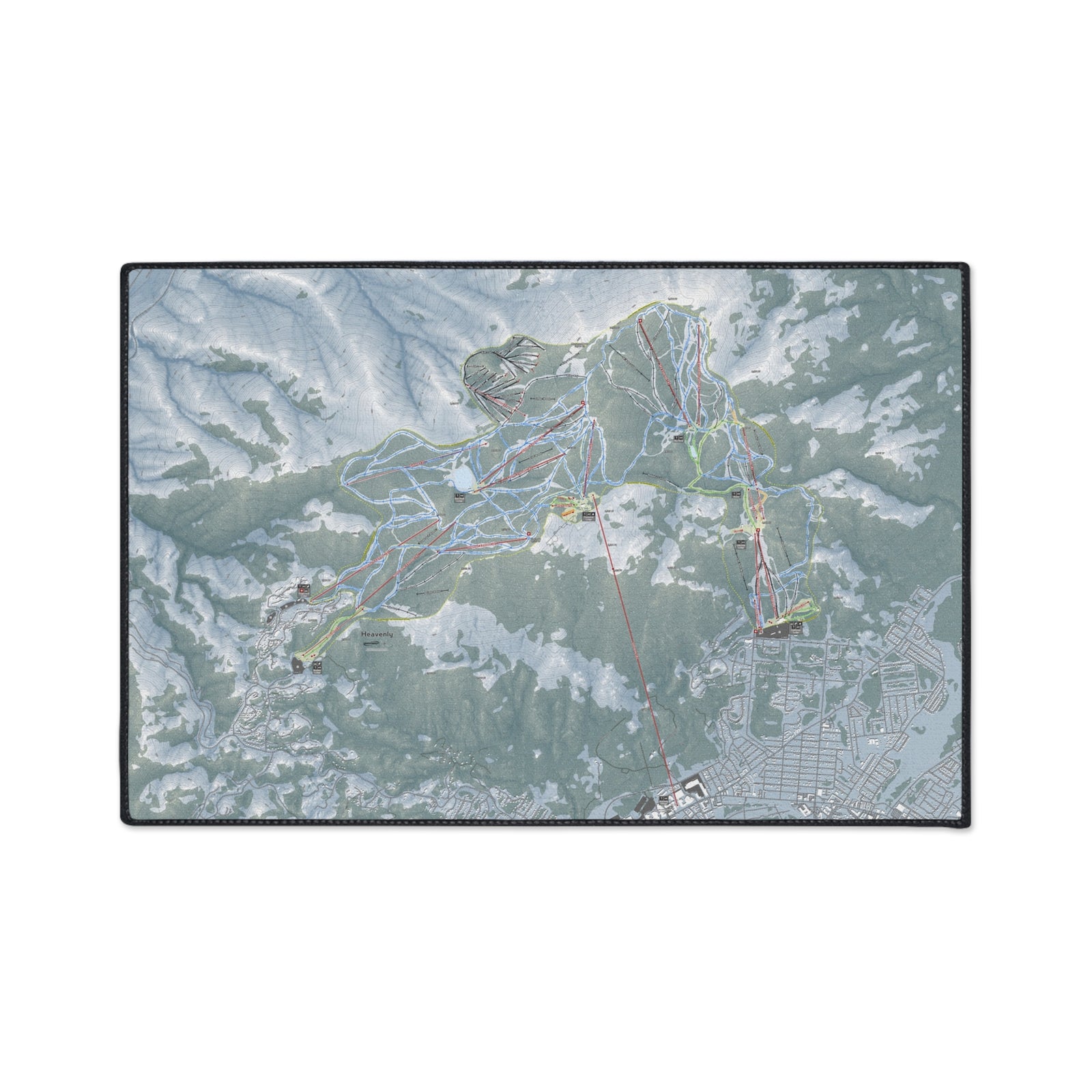 Heavenly, Nevada Ski Resort Map Heavy Duty Floor Mat