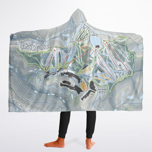 Seven Springs, Pennsylvania Ski Trail Map - Youth Hooded Blanket