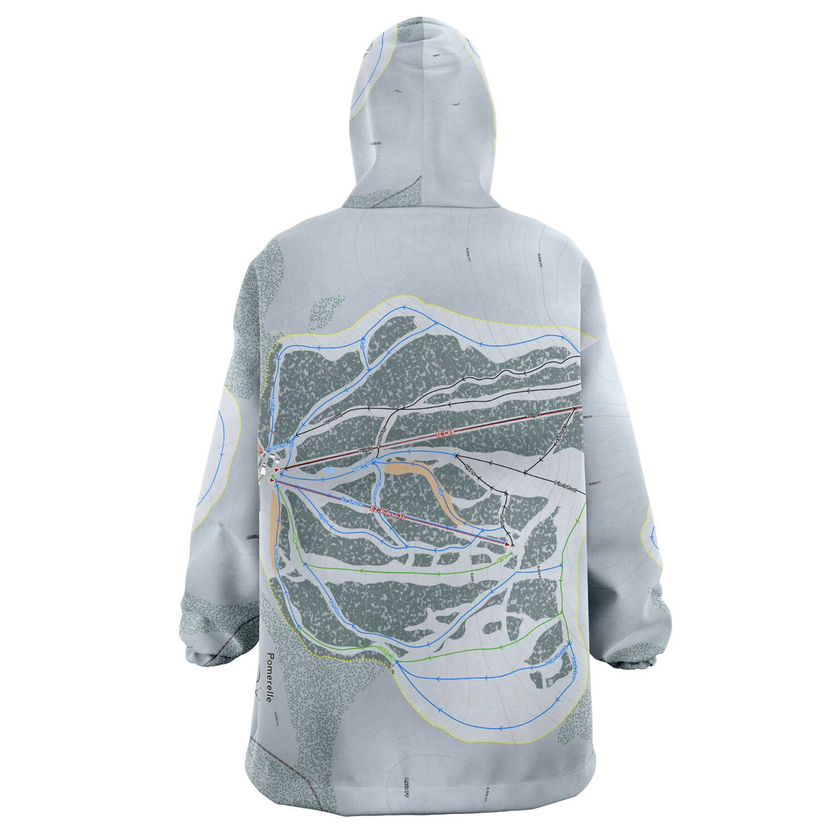 Pomerelle, Idaho Ski Trail Map Snug Hoodie