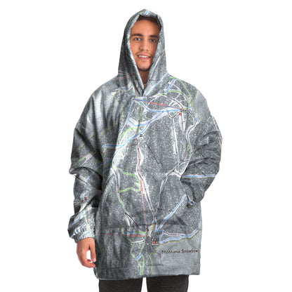 Montana Snowbowl, Montana Ski Trail Map Snug Hoodie - Powderaddicts