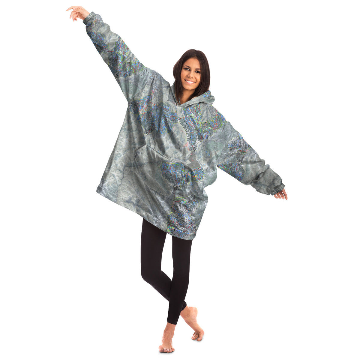 One Wasatch, Utah Ski Trail Map - Snug Hoodie