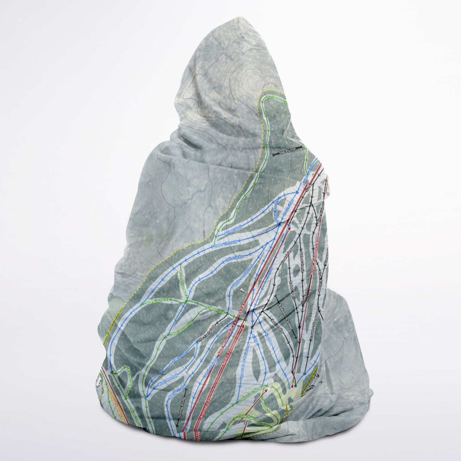 Bromley, Vermont Ski Trail Map - Youth Hooded Blanket