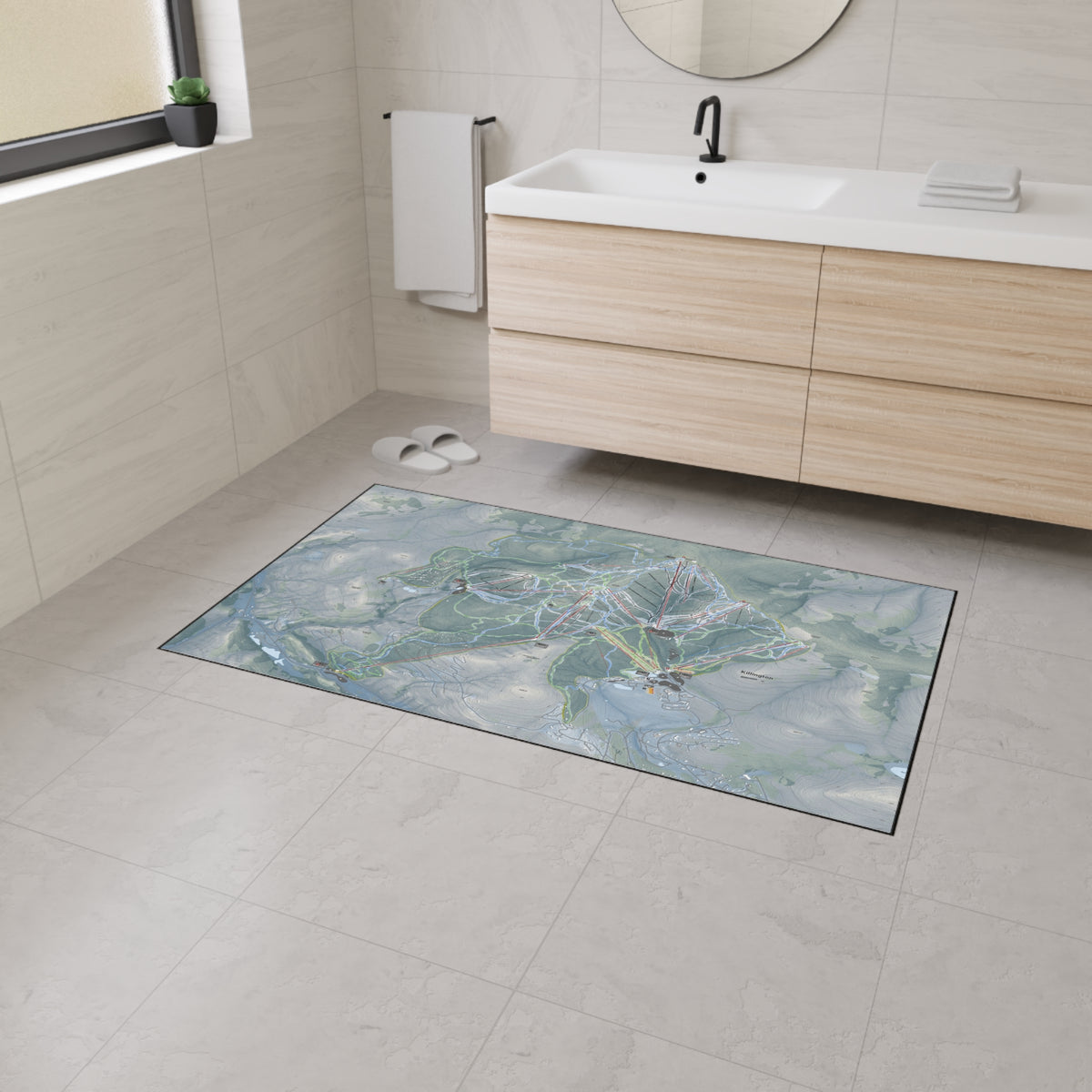 Killington, Vermont Ski Resort Map Heavy Duty Floor Mat