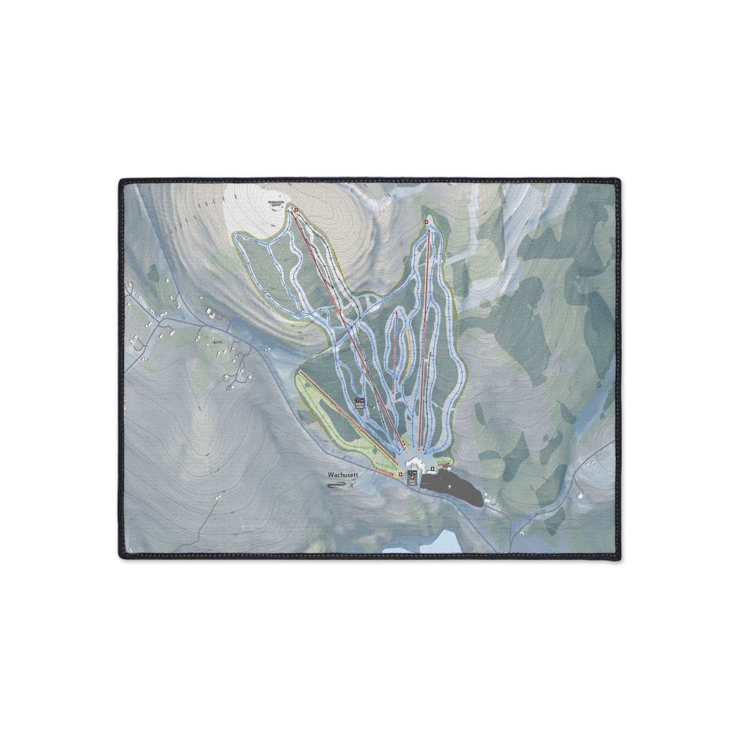 Wachusett Mountain, Massachusetts Ski Resort Map Heavy Duty Floor Mat