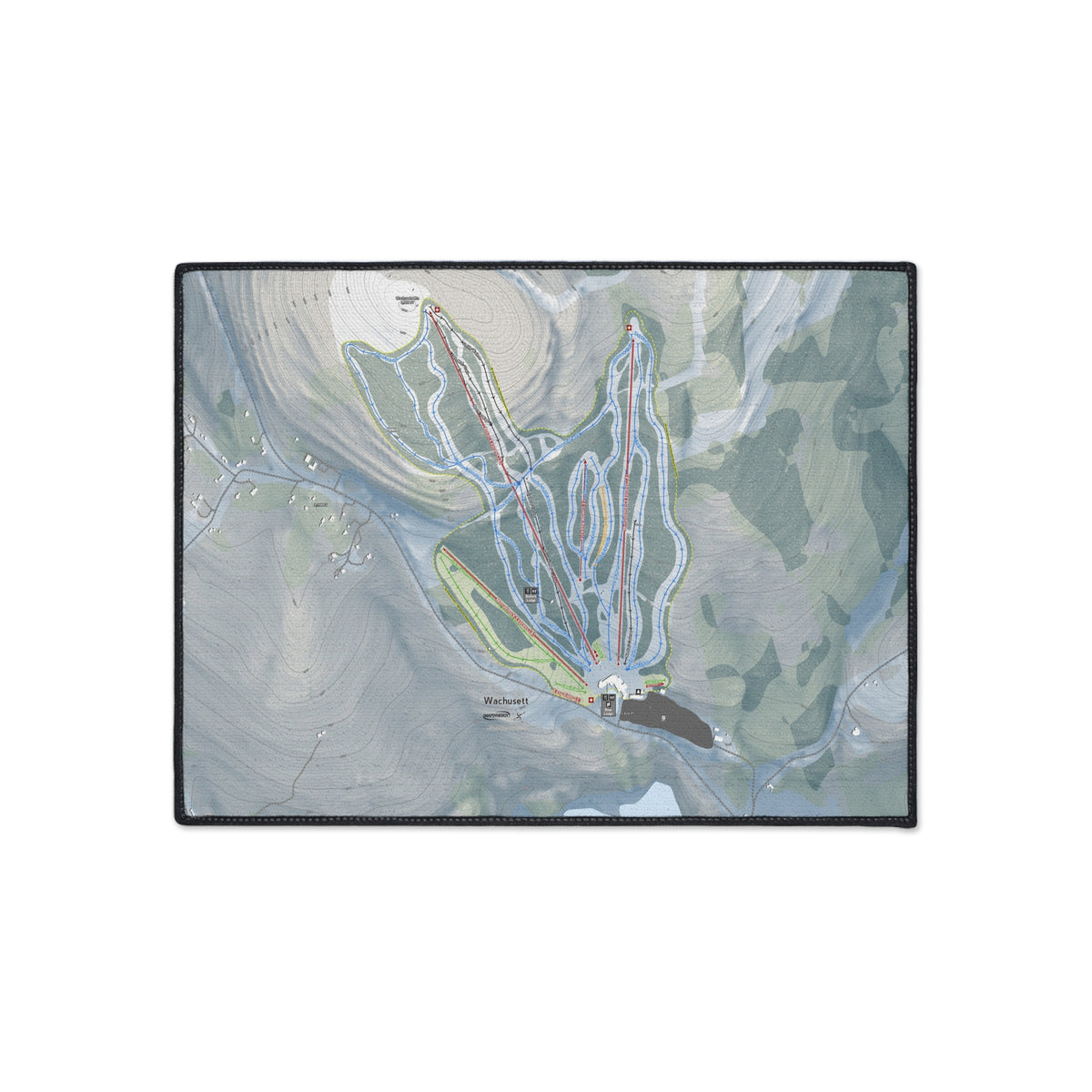 Wachusett Mountain, Massachusetts Ski Resort Map Heavy Duty Floor Mat
