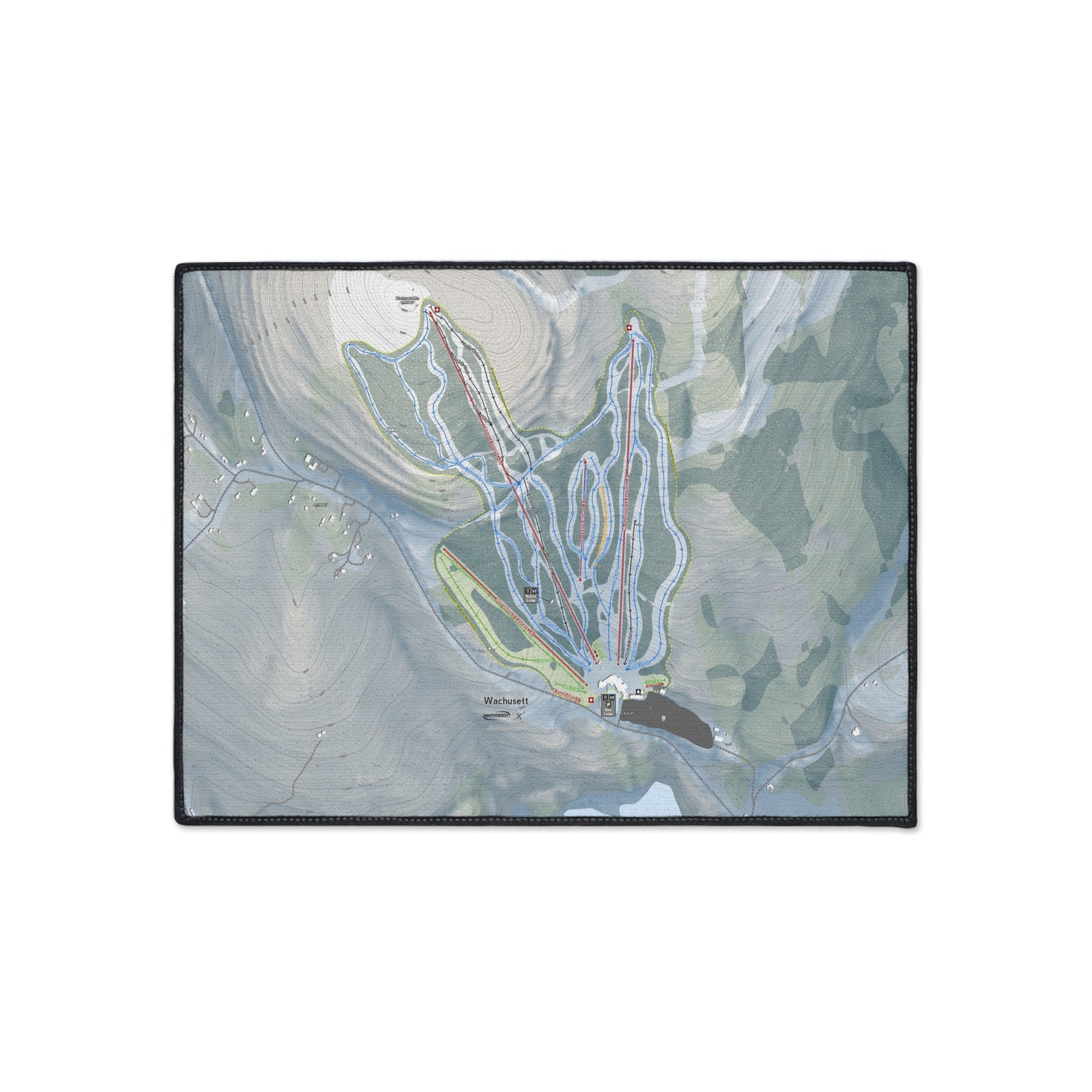 Wachusett Mountain, Massachusetts Ski Resort Map Heavy Duty Floor Mat