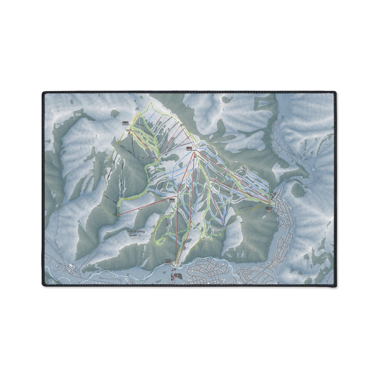 Sun Valley, Idaho Ski Resort Map Heavy Duty Floor Mat
