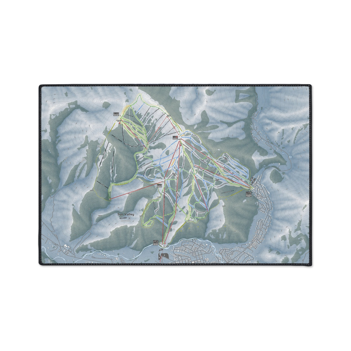 Sun Valley, Idaho Ski Resort Map Heavy Duty Floor Mat