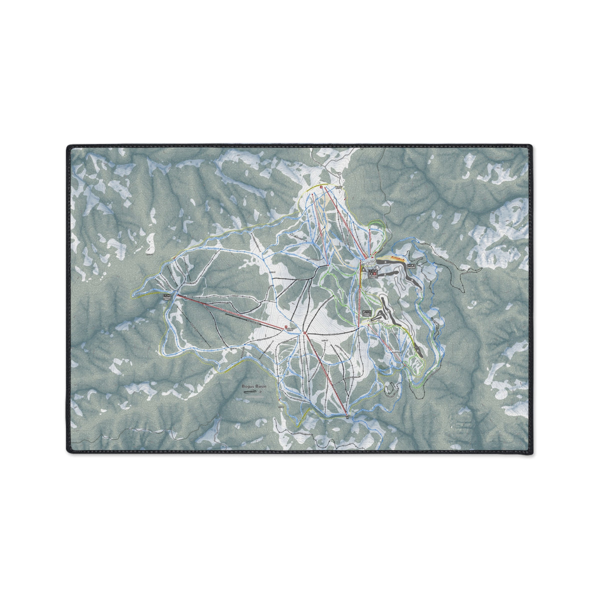 Bogus Basin, Idaho Ski Resort Map Heavy Duty Floor Mat