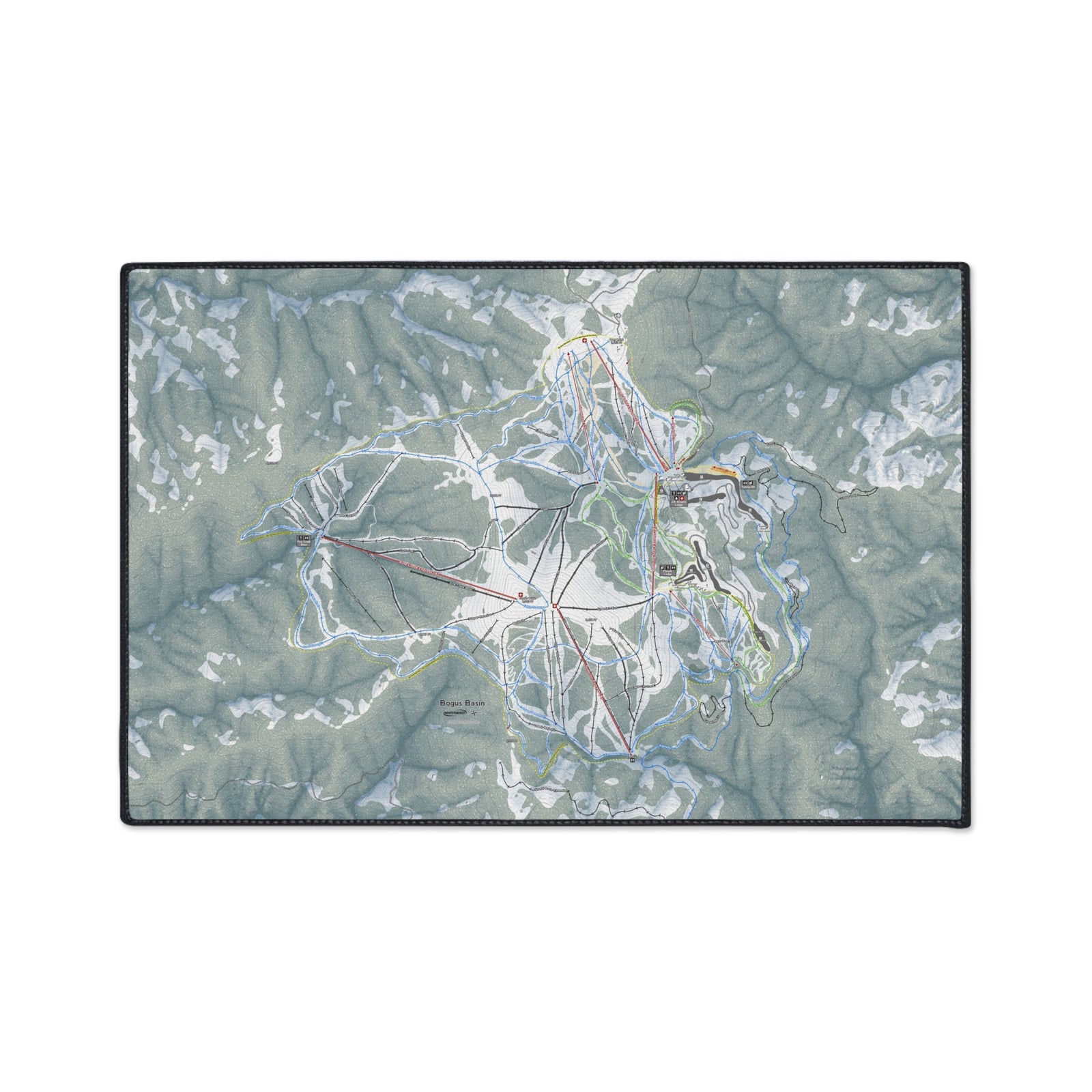 Bogus Basin, Idaho Ski Resort Map Heavy Duty Floor Mat