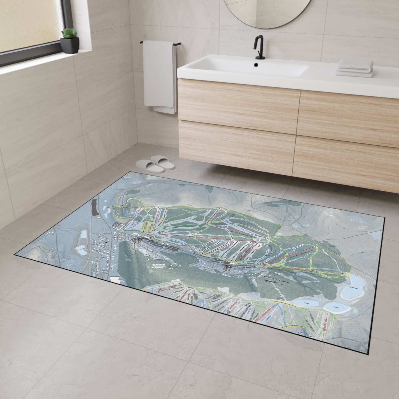 Holiday Valley, New York Ski Resort Map Heavy Duty Floor Mat