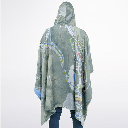 Eagle Point, Utah Ski Resort Map Flannel Blanket Poncho