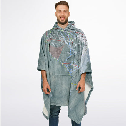 Keystone, Colorado Ski Resort Map Flannel Blanket Poncho