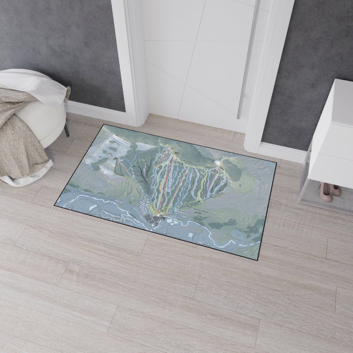 Bretton Woods, New Hampshire Ski Resort Map Heavy Duty Floor Mat