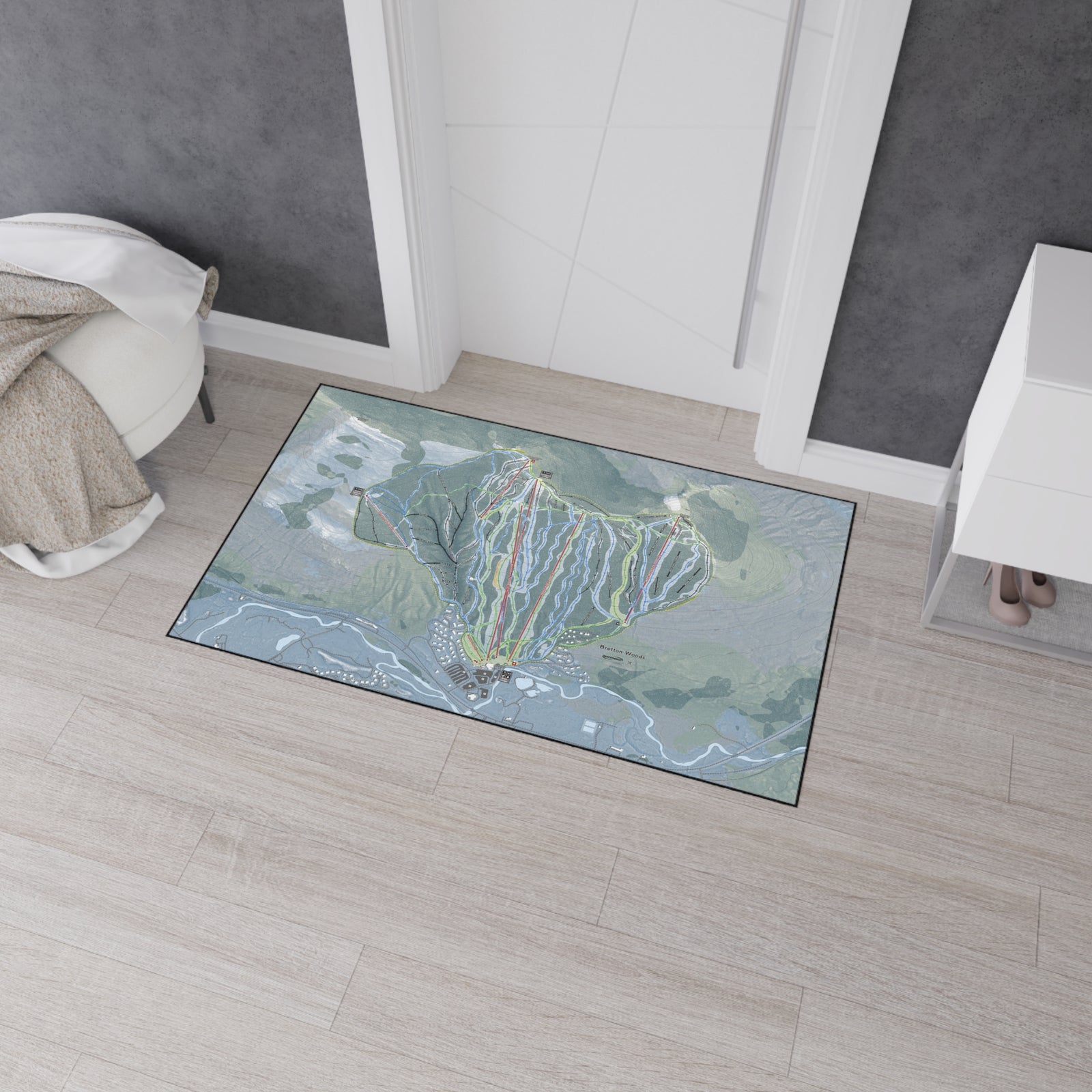 Bretton Woods, New Hampshire Ski Resort Map Heavy Duty Floor Mat