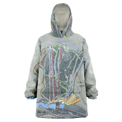 Shawnee Mountain, Pennsylvania Ski Trail Map Snug Hoodie - Powderaddicts