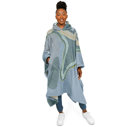 Lake City, Colorado Ski Resort Map Flannel Blanket Poncho