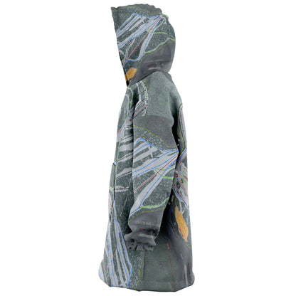 Sasquatch Mountain, British Columbia Ski Trail Map Snug Hoodie - Powderaddicts