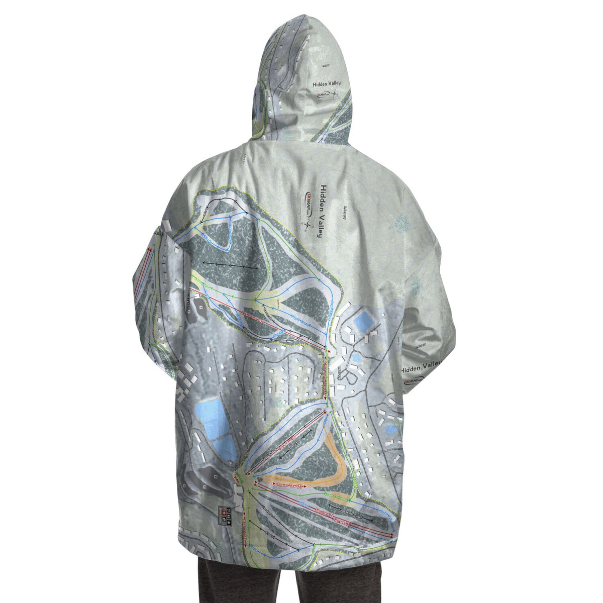 Hidden Valley, Missouri Ski Trail Map Snug Hoodie