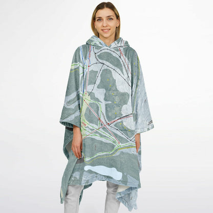 Mt Baker, Washington Ski Resort Map Flannel Blanket Poncho