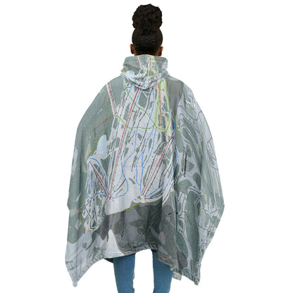 Brian Head, Utah Ski Resort Map Flannel Blanket Poncho