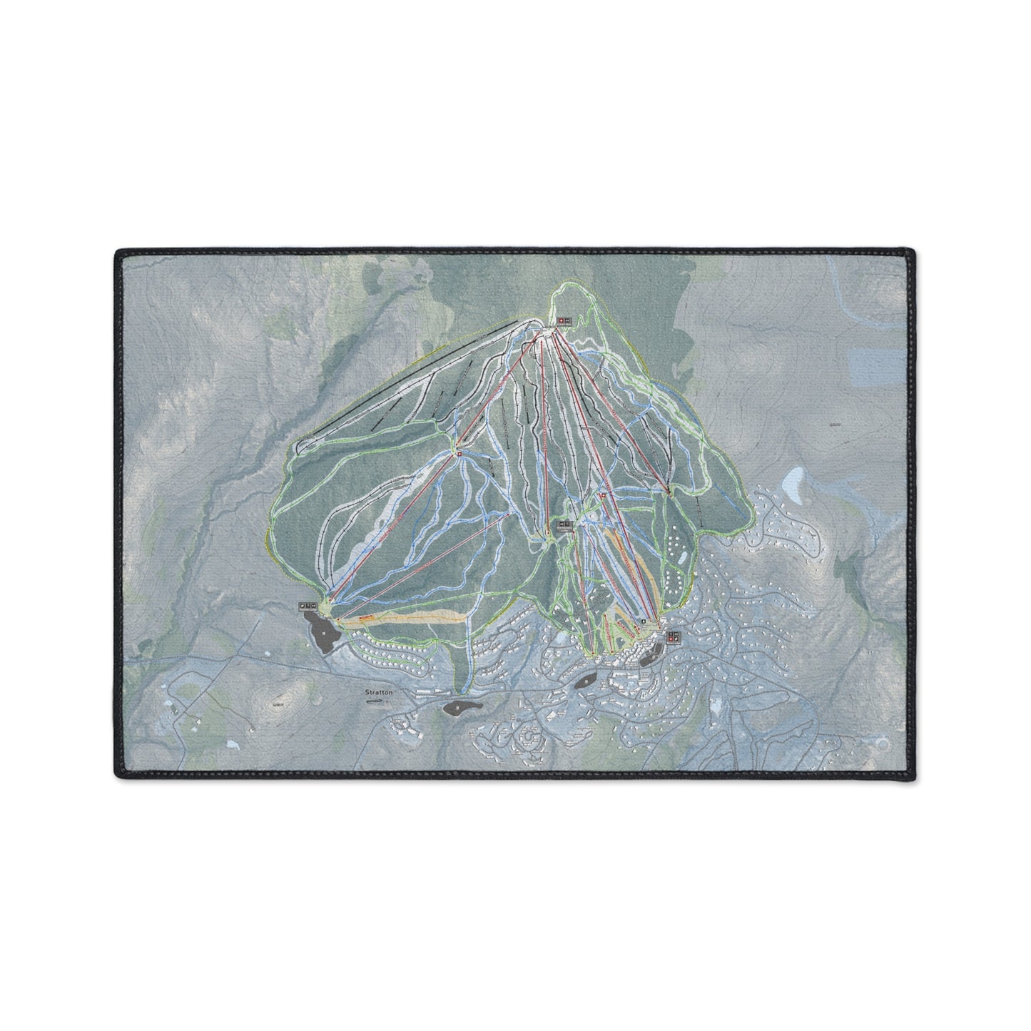 Stratton Mountain, Vermont Ski Resort Map Heavy Duty Floor Mat