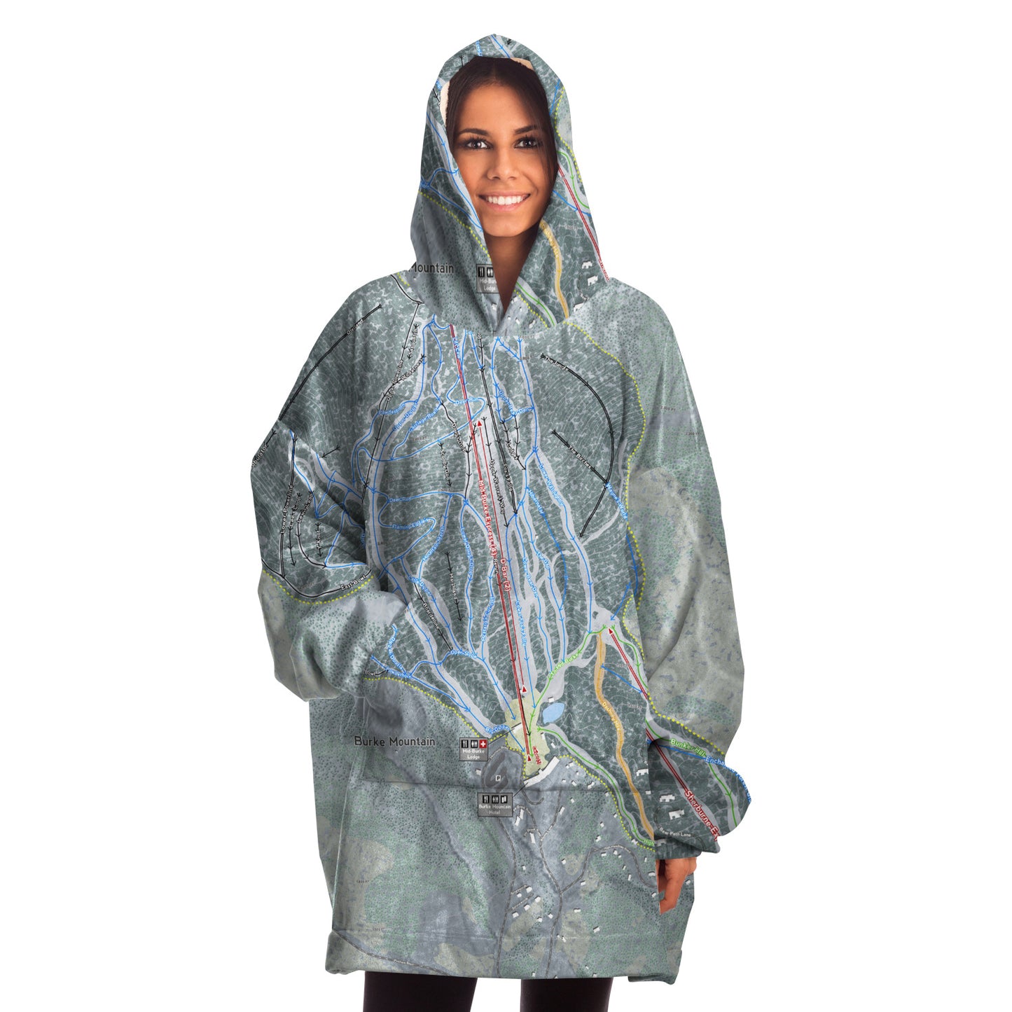 Burke Mountain, Vermont Ski Trail Map - Snug Hoodie