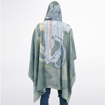 Northeast Slopes, Vermont Ski Resort Map Flannel Blanket Poncho