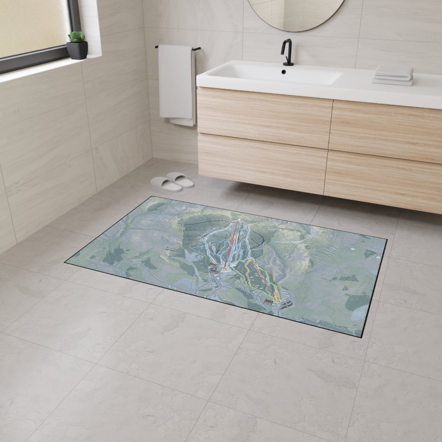 Burke Mountain, Vermont Ski Resort Map Heavy Duty Floor Mat