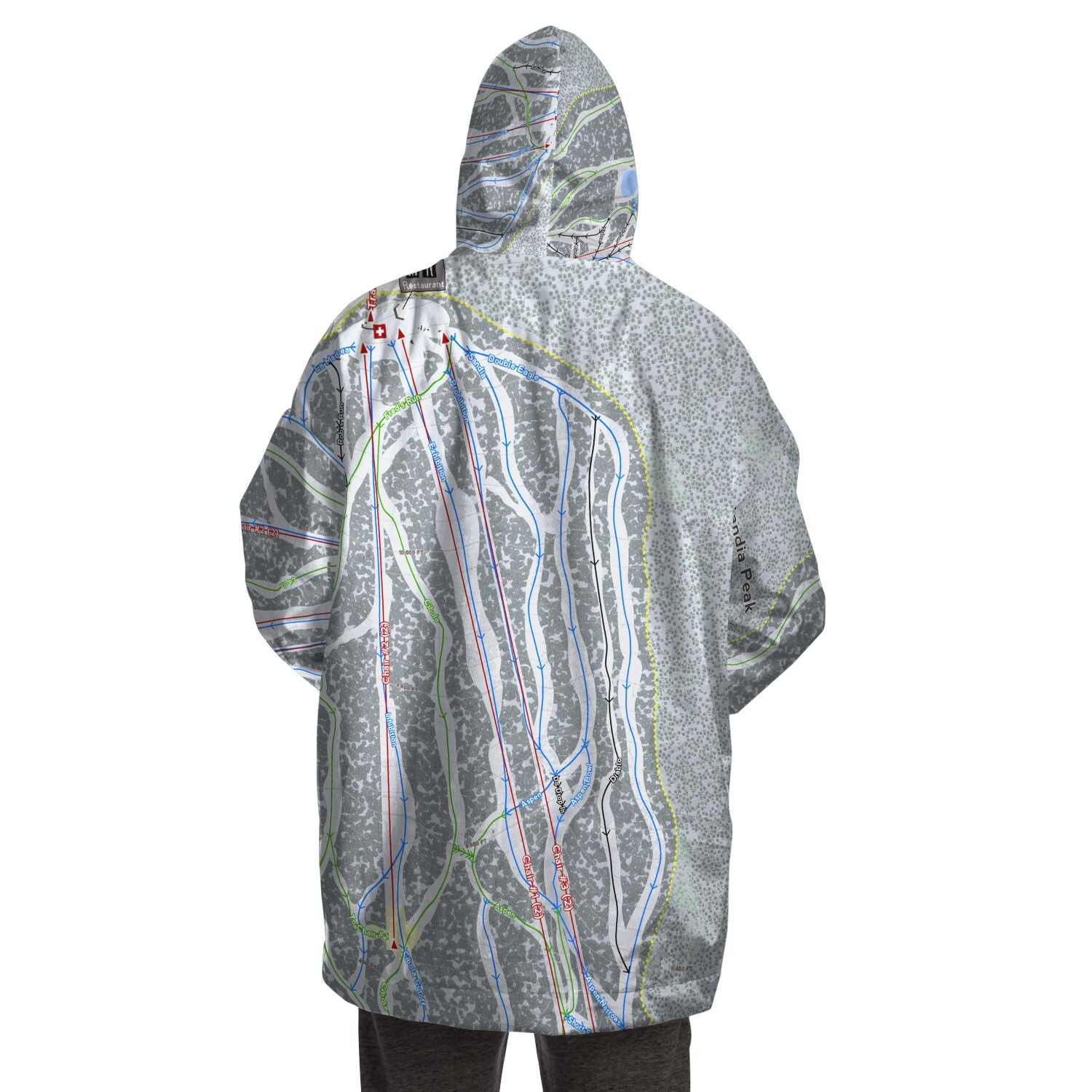 Sandia Peak, New Mexico Ski Trail Map - Snug Hoodie