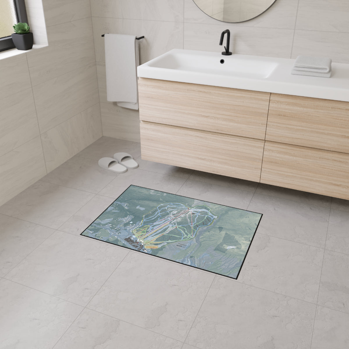 Cranmore Mountain, New Hampshire Ski Resort Map Heavy Duty Floor Mat