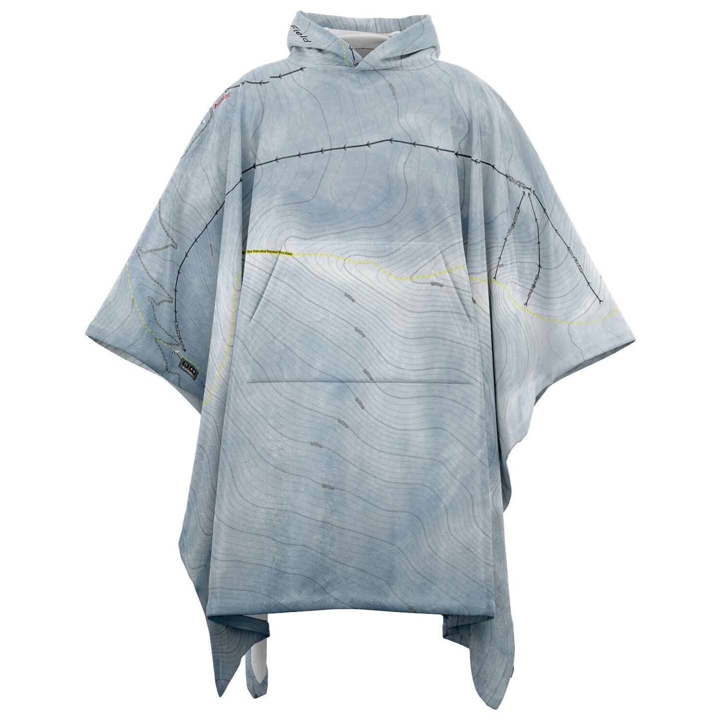 Awakino Ski Field, New Zealand Ski Resort Map Flannel Blanket Poncho - Powderaddicts