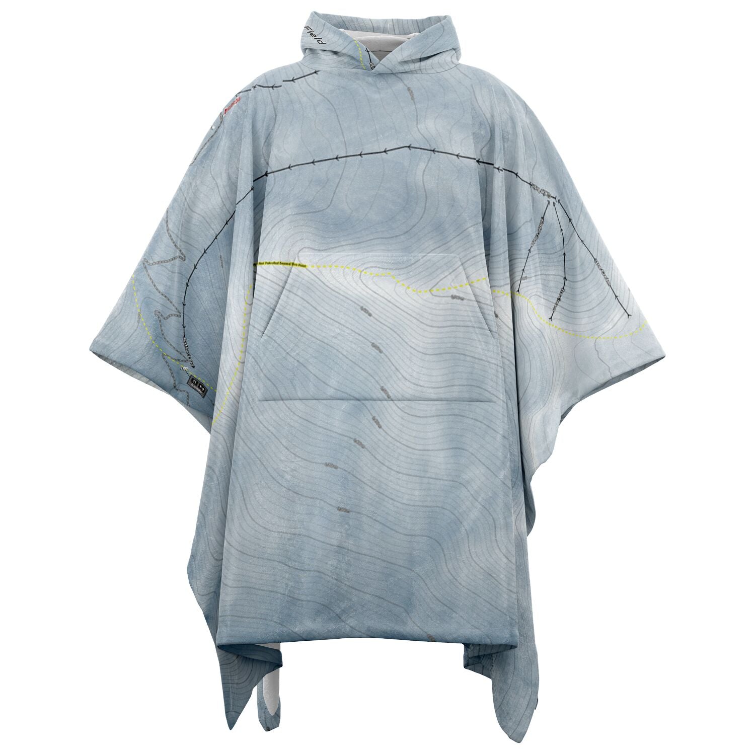 Awakino Ski Field, New Zealand Ski Resort Map Flannel Blanket Poncho - Powderaddicts
