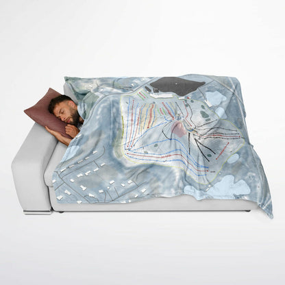 Mt Brighton, Michigan Ski Resort Map Flannel Blanket Poncho