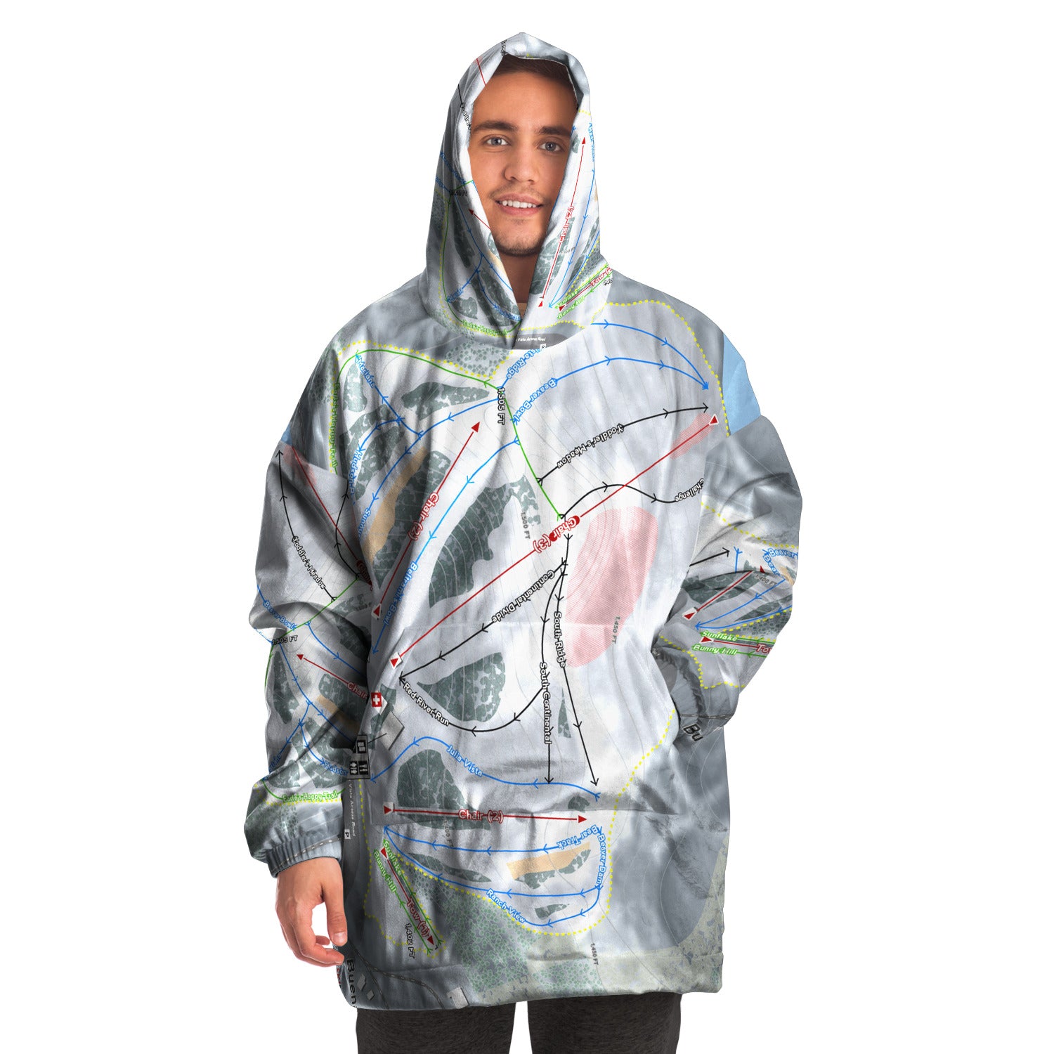 Buena Vista, Minnesota Ski Trail Map Snug Hoodie