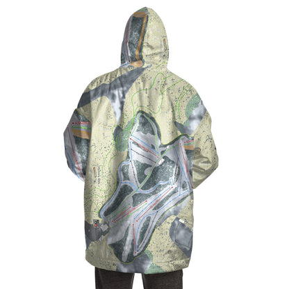 Hickory Hills, Michigan Ski Trail Map Snug Hoodie - Powderaddicts