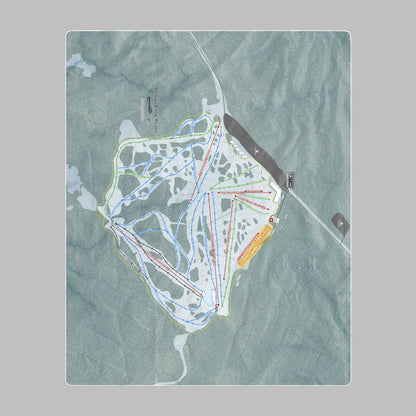 Selwyn Snow Resort, Australia Ski Resort Map Printed Beach Towel