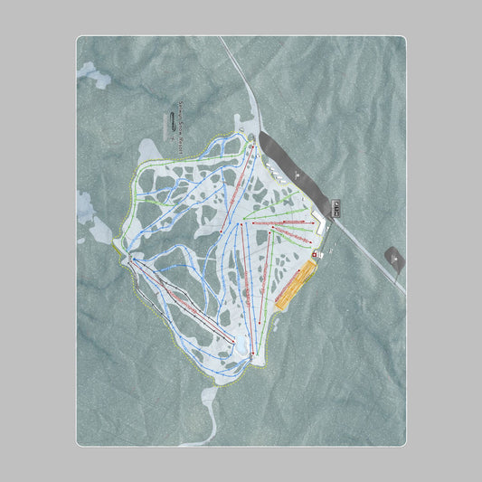 Selwyn Snow Resort, Australia Ski Resort Map Printed Beach Towel
