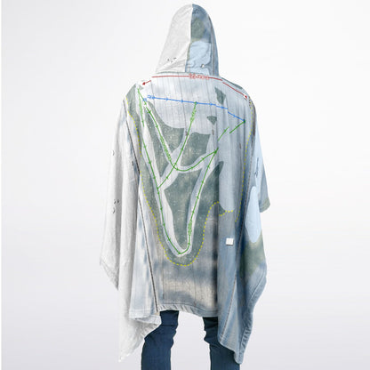 Brantling, New York Ski Resort Map Flannel Blanket Poncho